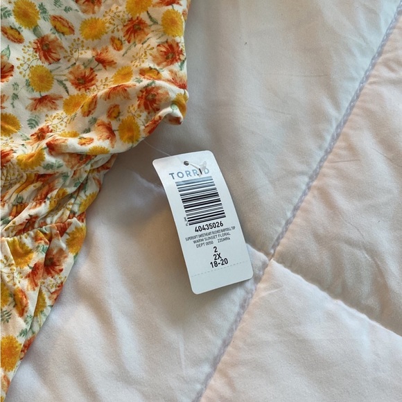 NWT Torrid super soft sweetheart ruched babydoll top size 2x multi  fall colors - Picture 11 of 12